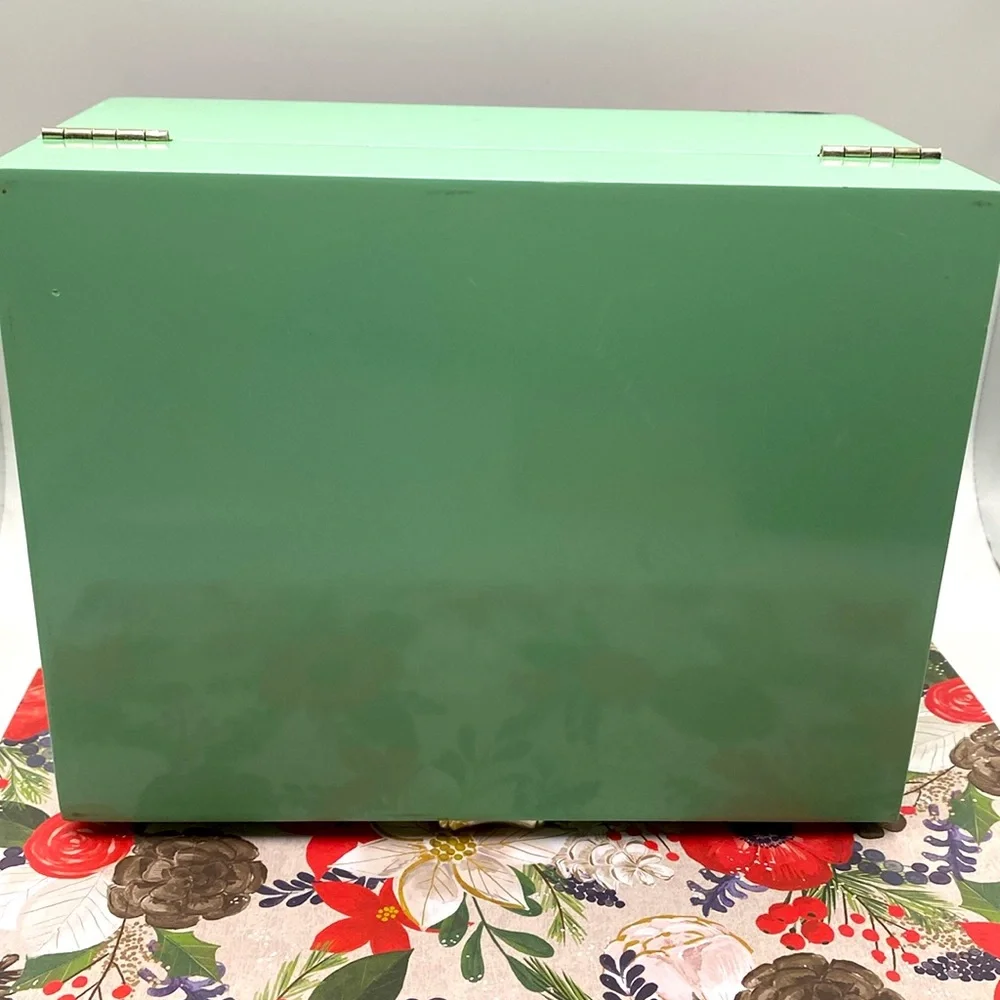Nicole Miller Home Aqua Color Decorative Jewelry Box With Silver Accent